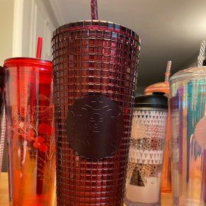 Starbucks Burgundy Grid Tumbler